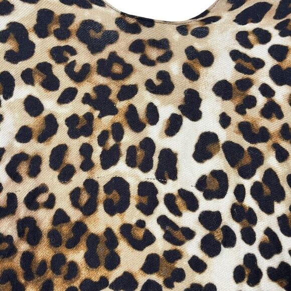 Chicos Womens Ruana Fusion Leopard Print Poncho Jacket Open Draped Top One Size - Picture 12 of 14